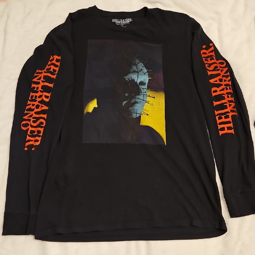 Hellraiser: Inferno’ Pinhead Horror Movie Long Sleeve Graphic Tee T-Shirt Size M